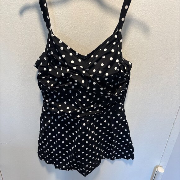 Denim & Co Beach Sweetheart Twist Front Swim Dress  NWOT Size 12 - Picture 6 of 6